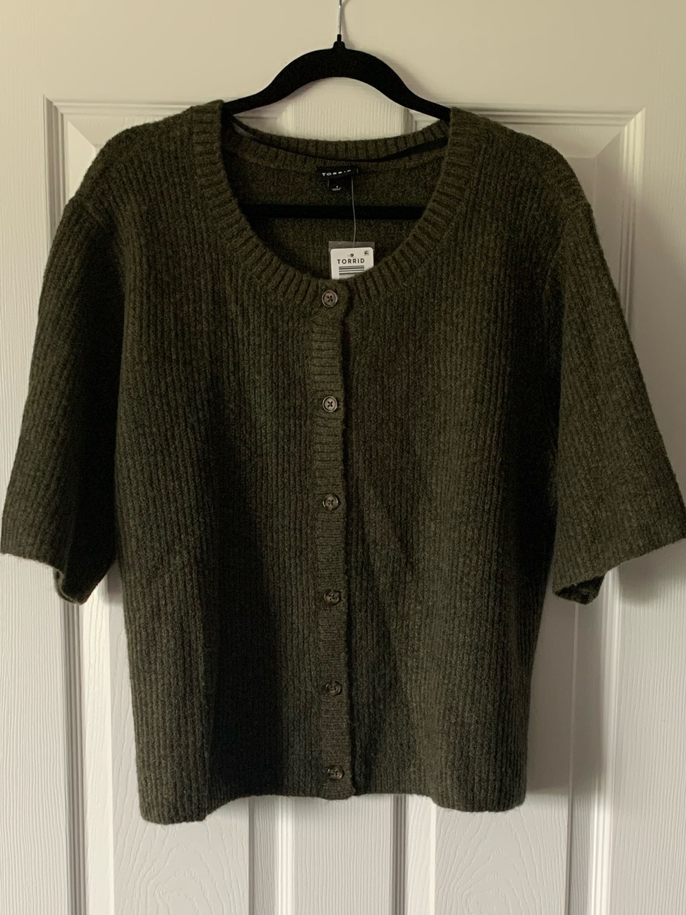 NWT torrid Olive Short-Sleeve Button-Up Cardigan